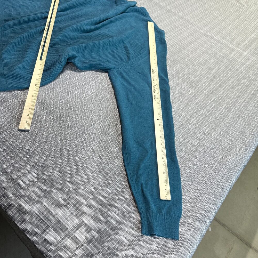 Cutter Buck Crewneck Sweater 3XL‎ Tall Teal Thermal Casual Layering Lounge - Picture 8 of 9